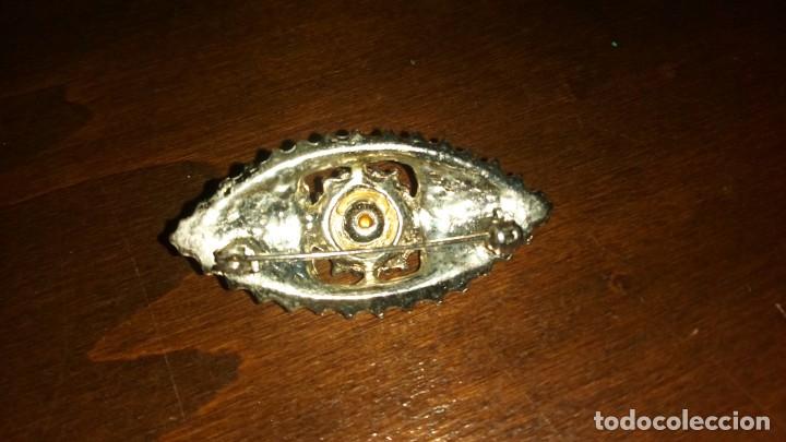 Joyeria: ANTIGUO BROCHE DE PLATA Y CRISTALES, - Foto 2