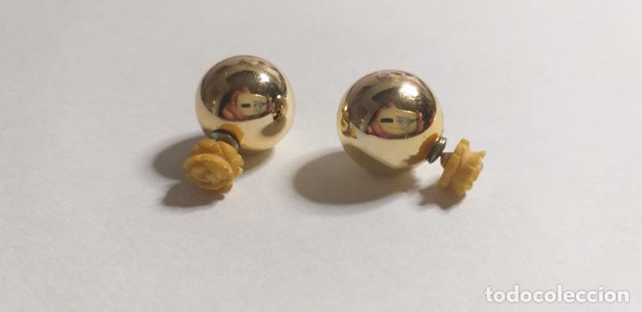Joyeria: Pendientes flor y cierre de bola grande dorada - Foto 2