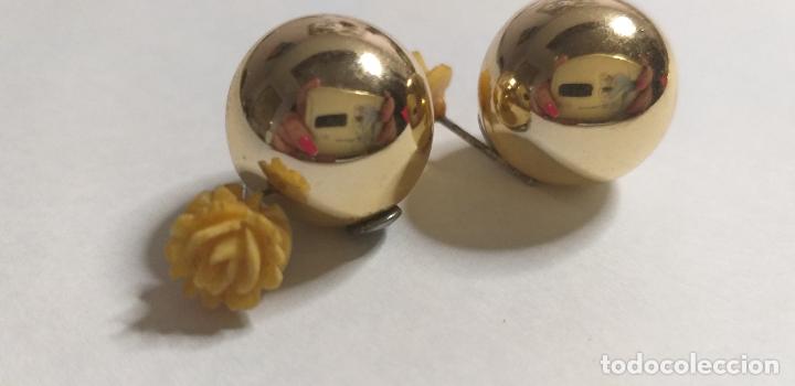 Joyeria: Pendientes flor y cierre de bola grande dorada - Foto 6