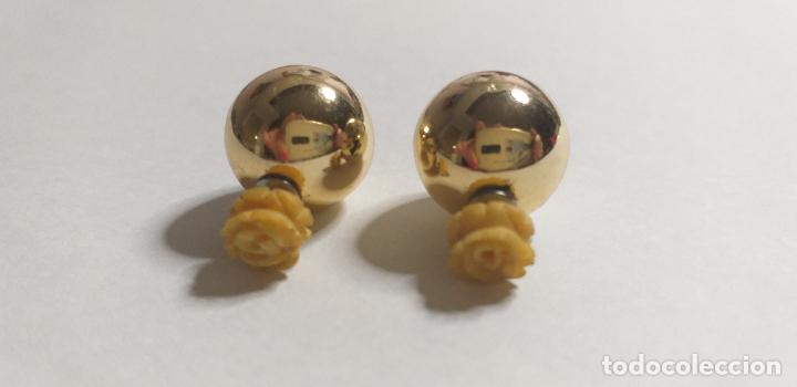 Joyeria: Pendientes flor y cierre de bola grande dorada - Foto 1