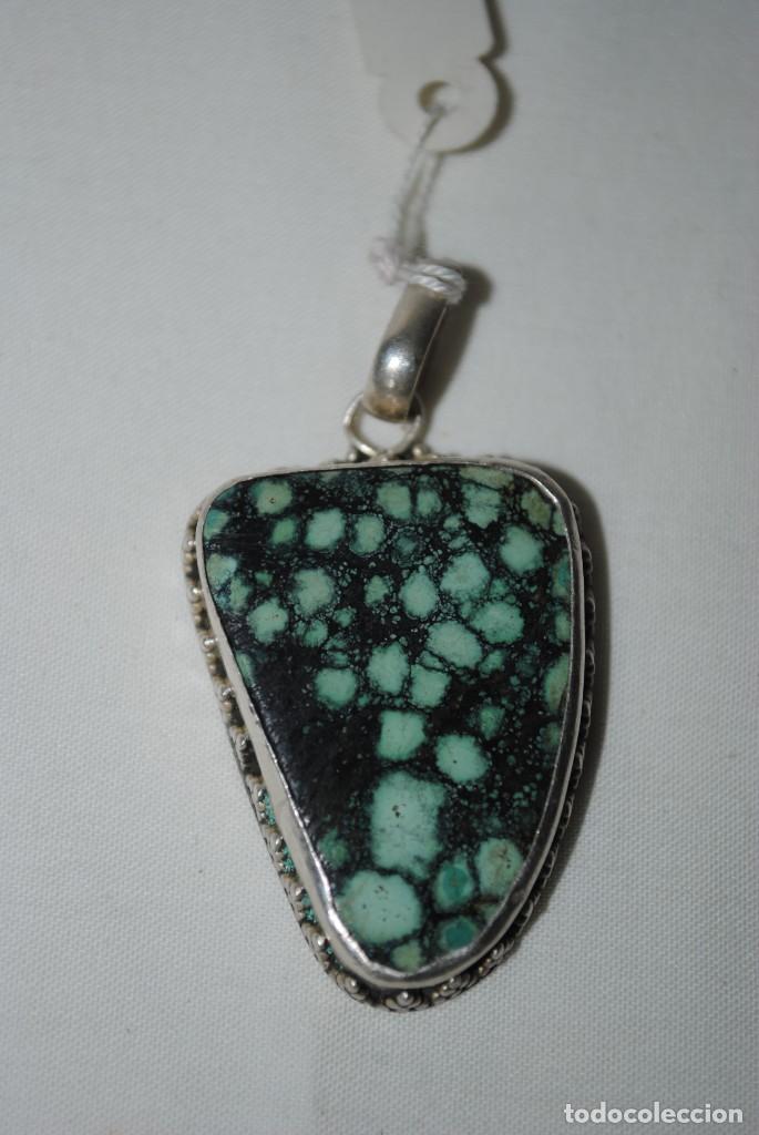 Joyeria: COLGANTE DE PLATA , Y MALAQUITA . - Foto 1