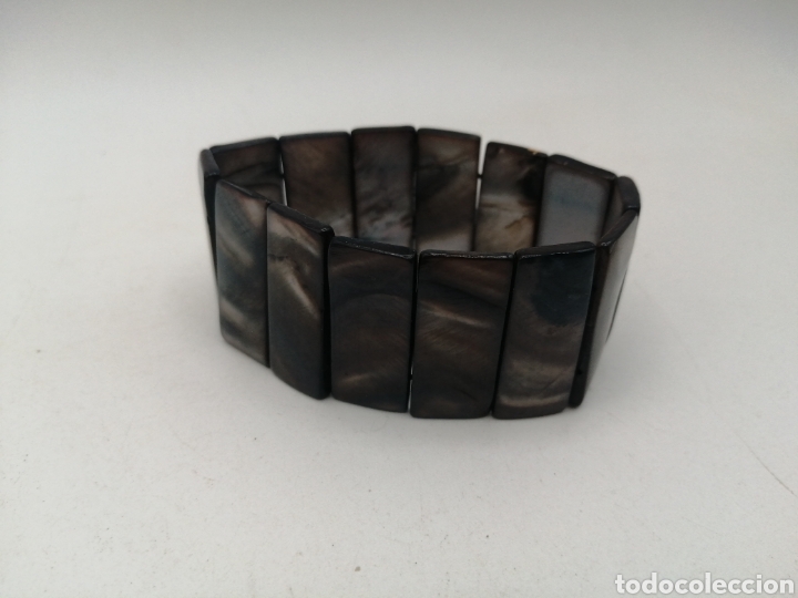 Joyeria: Pulsera brazalete n&aacute;car tallado. El&aacute;stica - Foto 4