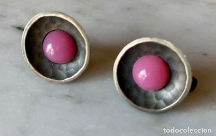 Joyeria: Pendientes vintage plata y cuarzo rosa - Foto 1