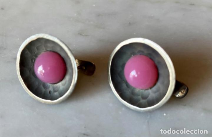 Joyeria: Pendientes vintage plata y cuarzo rosa - Foto 2