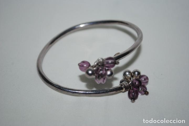Joyeria: PULSERA AJUSTABLE DE PLATA , Y PERLAS LILAS . - Foto 1