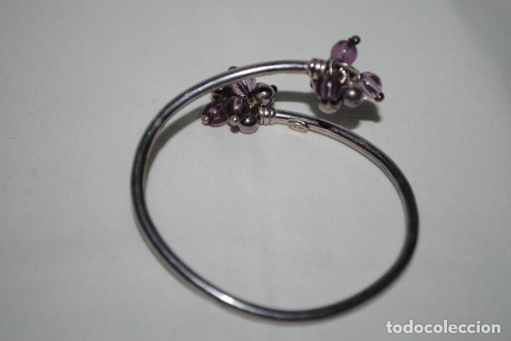 Joyeria: PULSERA AJUSTABLE DE PLATA , Y PERLAS LILAS . - Foto 2