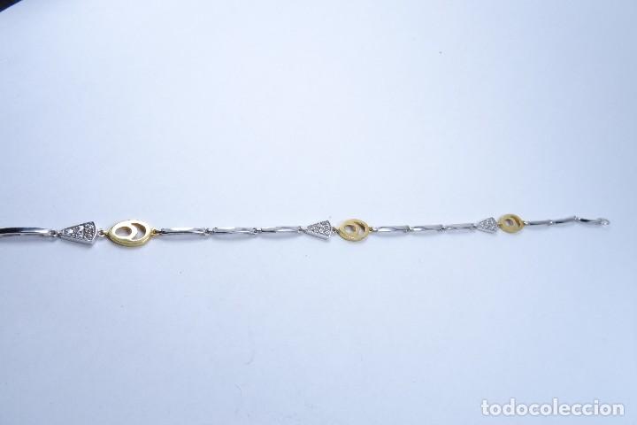 Joyeria: Original pulsera combinada en oro blanco y amarillo de oro macizo de 18k - Foto 2