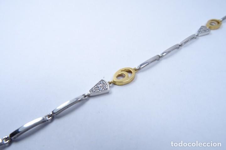 Joyeria: Original pulsera combinada en oro blanco y amarillo de oro macizo de 18k - Foto 3