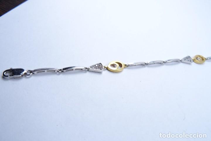 Joyeria: Original pulsera combinada en oro blanco y amarillo de oro macizo de 18k - Foto 4