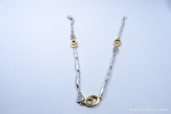 Joyeria: Original pulsera combinada en oro blanco y amarillo de oro macizo de 18k - Foto 5