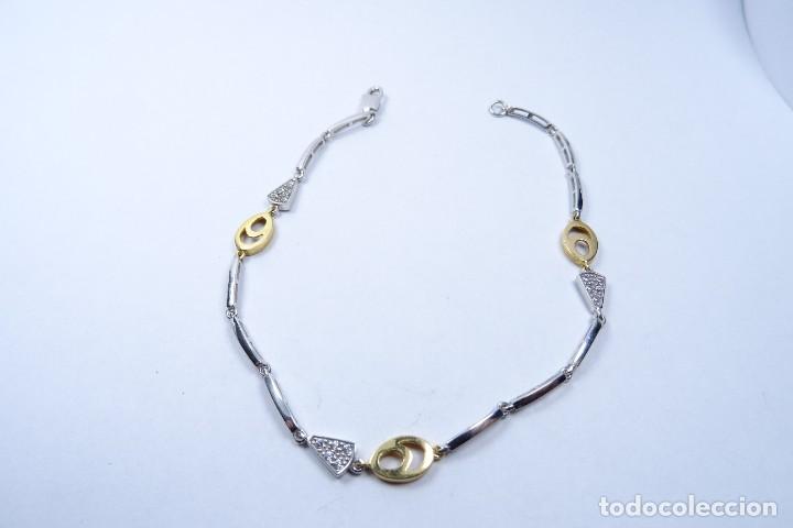 Joyeria: Original pulsera combinada en oro blanco y amarillo de oro macizo de 18k - Foto 6