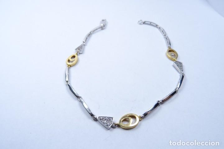 Joyeria: Original pulsera combinada en oro blanco y amarillo de oro macizo de 18k - Foto 8