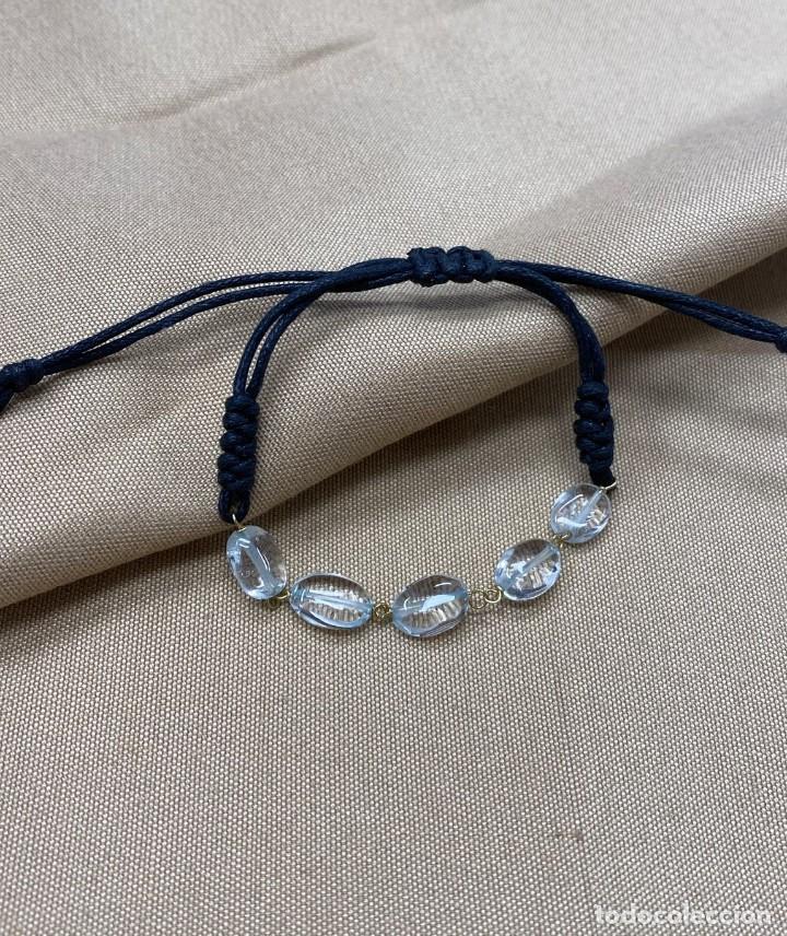 Joyeria: Pulsera macram&eacute;, oro amarillo 18kt y topacios naturales - Foto 1