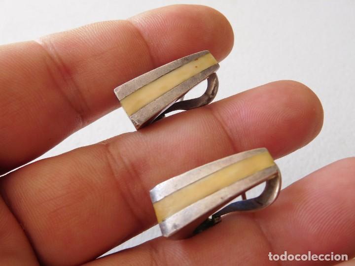 Joyeria: Pendientes de plata y marfil vintage - Foto 2