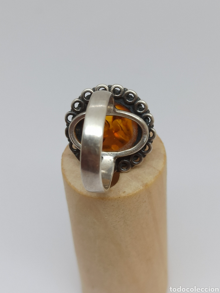 Joyeria: Antiguo anillo de plata de ley 926 y &aacute;mbar - Foto 11