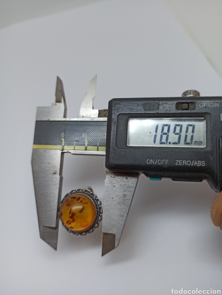 Joyeria: Antiguo anillo de plata de ley 926 y &aacute;mbar - Foto 13