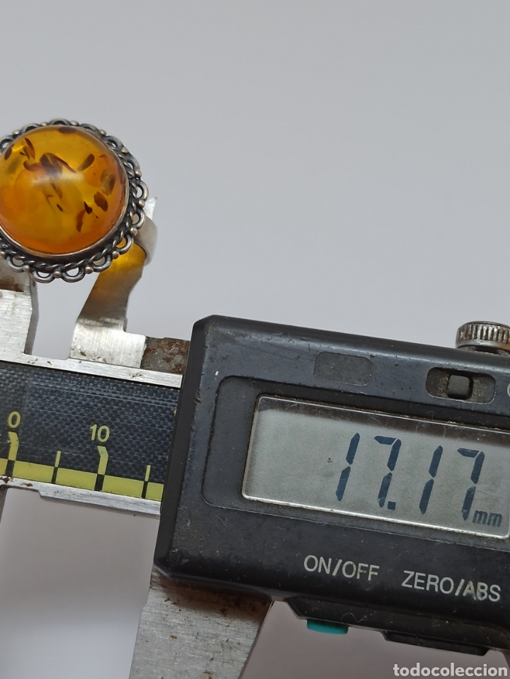 Joyeria: Antiguo anillo de plata de ley 926 y &aacute;mbar - Foto 15