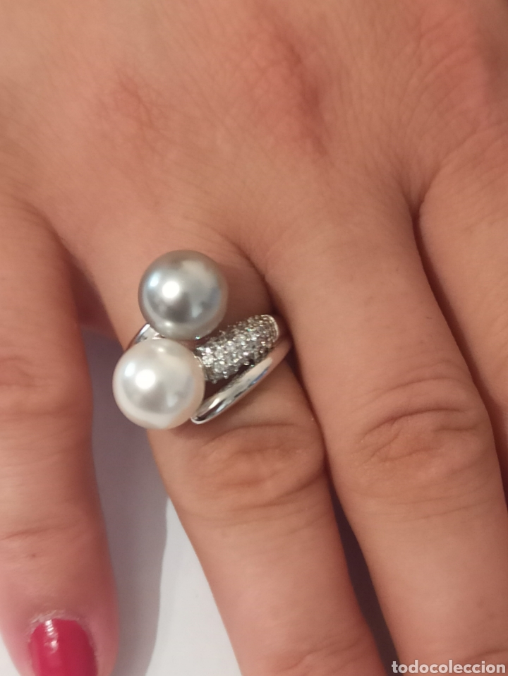 Joyeria: Anillo de plata de ley 925 perlas y circonitas - Foto 2