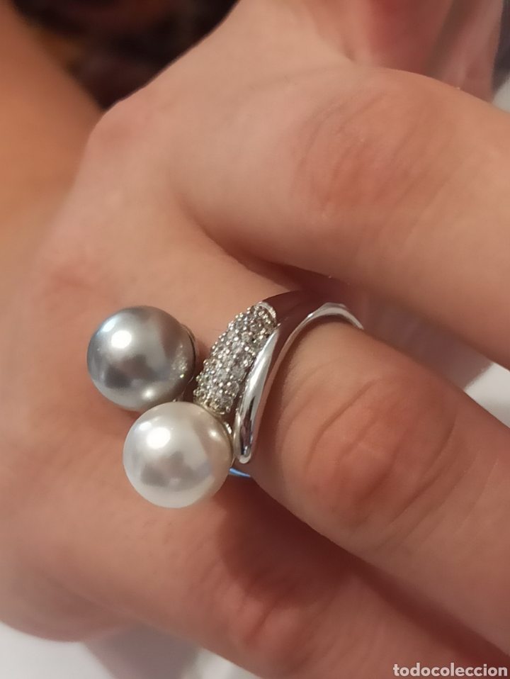 Joyeria: Anillo de plata de ley 925 perlas y circonitas - Foto 3