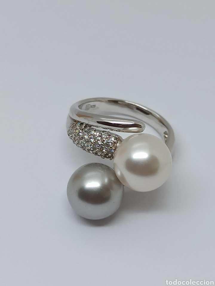 Joyeria: Anillo de plata de ley 925 perlas y circonitas - Foto 1