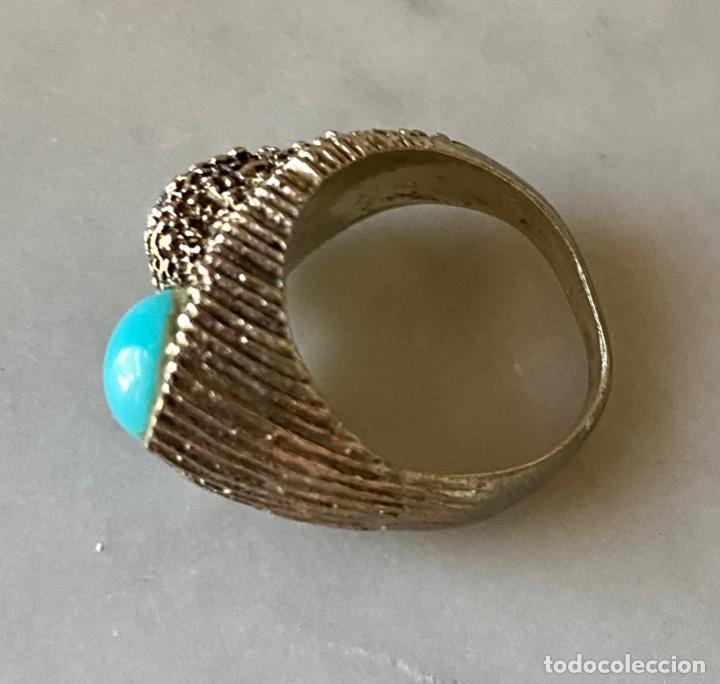 Joyeria: Anillo plata y turquesa vintage - Foto 3
