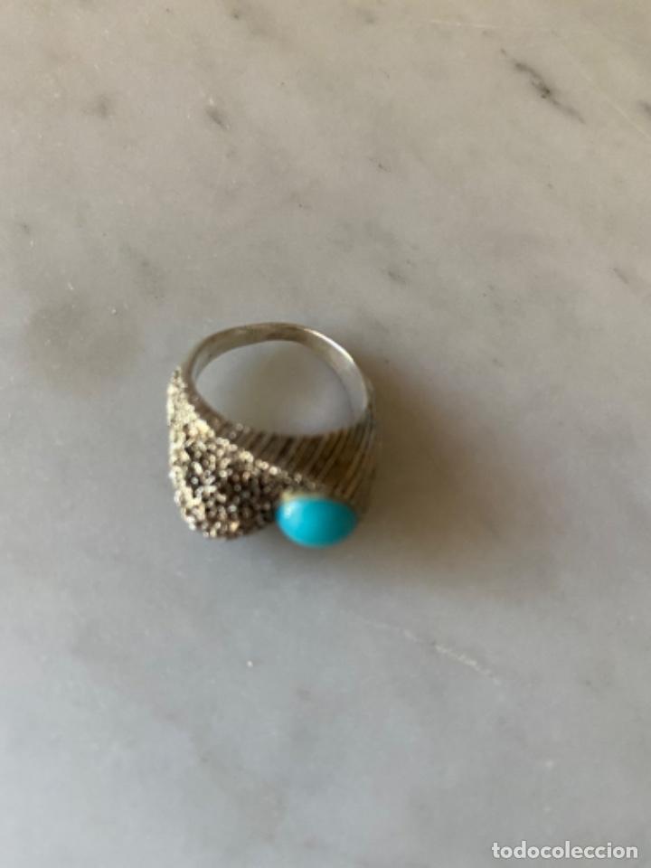 Joyeria: Anillo plata y turquesa vintage - Foto 4