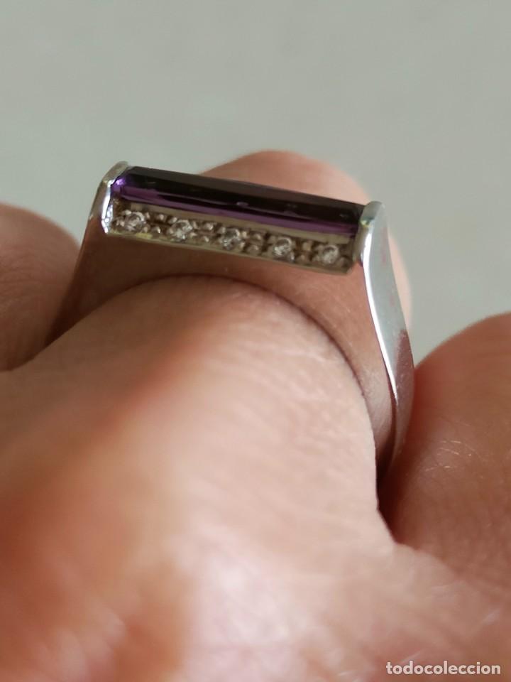 Joyeria: ANILLO ORO BLANCO Y AMATISTA Y CIRCONITAS - Foto 6