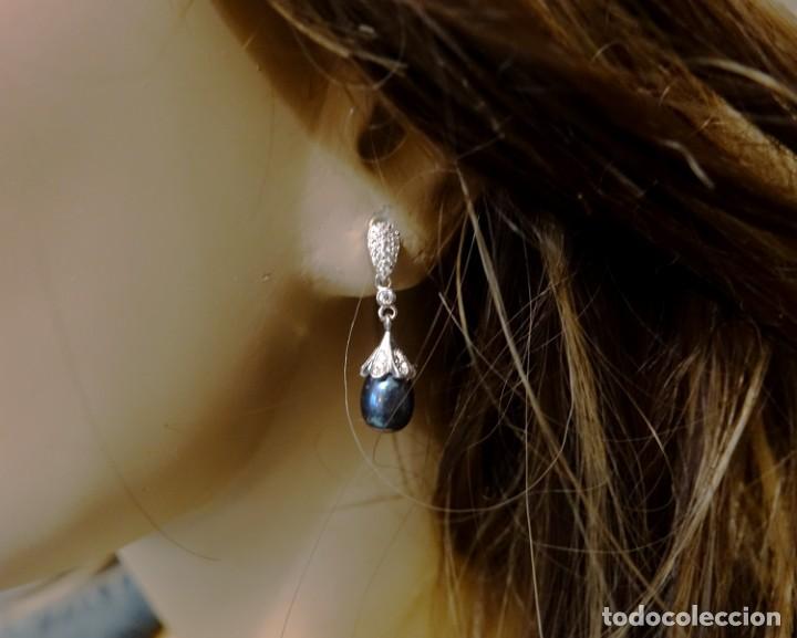 Joyeria: PENDIENTES PLATA Y PERLA NATURAL NEGRA - Foto 1