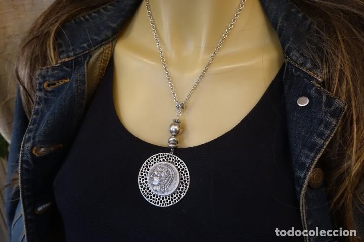 Joyeria: COLLAR MONEDA GRIEGA PERFIL Y BUHO - Foto 2