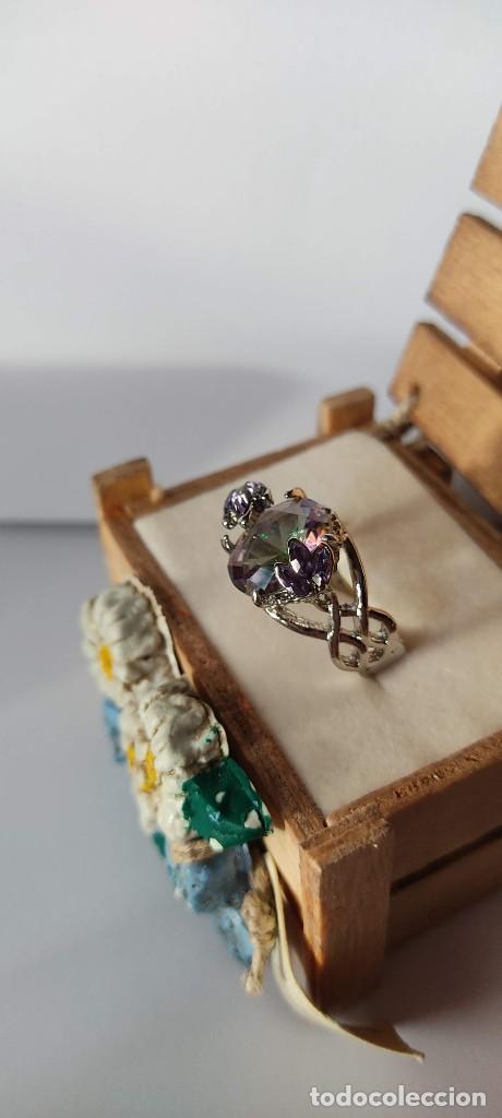 Joyeria: Espectacular anillo con cristal topacio m&iacute;stico arcoiris - Foto 3