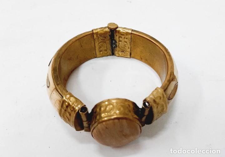 Joyeria: Brazalete vintage de lat&oacute;n y cuerno - Foto 5