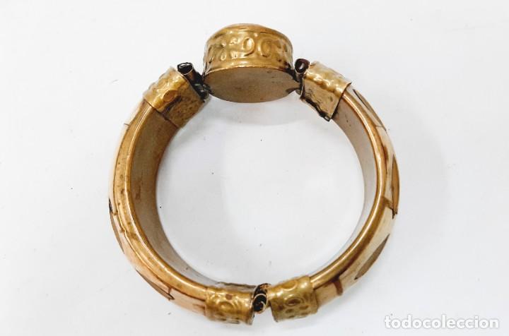 Joyeria: Brazalete vintage de lat&oacute;n y cuerno - Foto 7