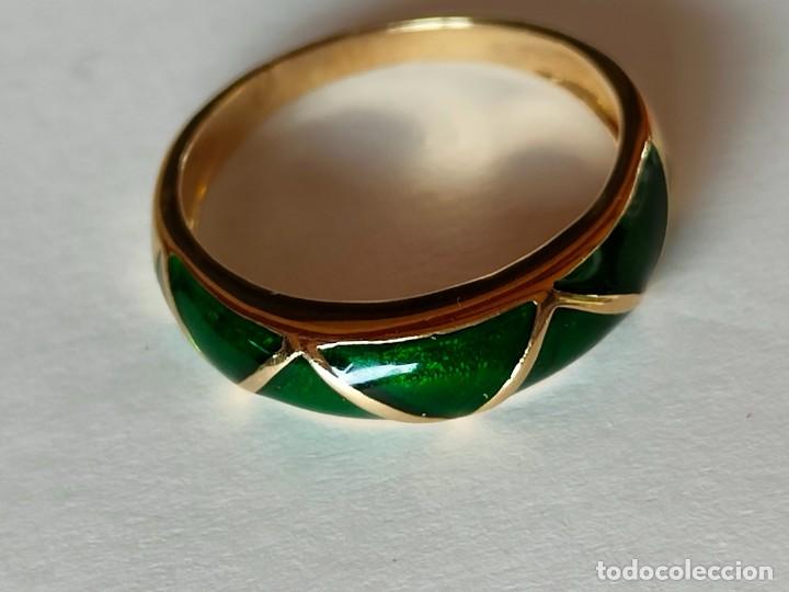 Joyeria: ANILLO ORO 18K Y ESMALTE VERDE - Foto 1