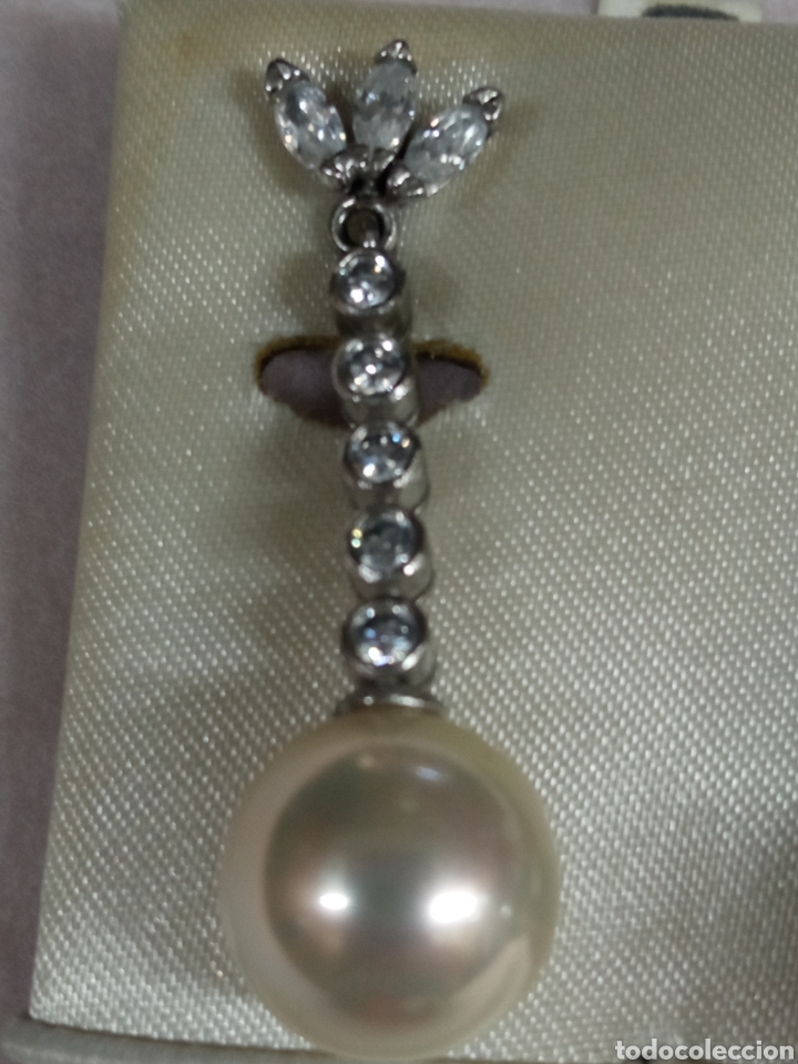 Joyeria: Pendiente de plata , perla y circonitas + - Foto 2