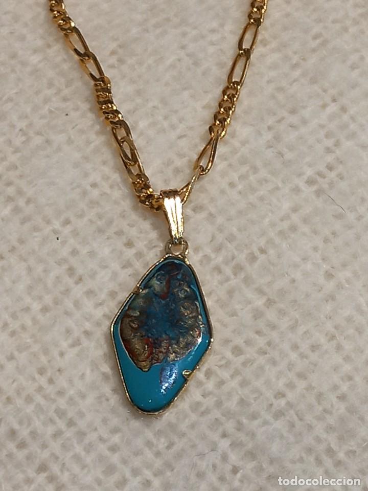 Joyeria: COLGANTE (ESMALTE-TURQUESA-ROMBO) cadena - Foto 1
