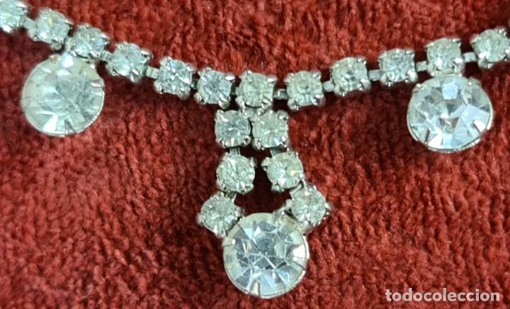 Joyeria: CONJUNTO DE COLLAR Y PENDIENTES. STRASS ENGARZADO. CIRCA 1940. - Foto 6