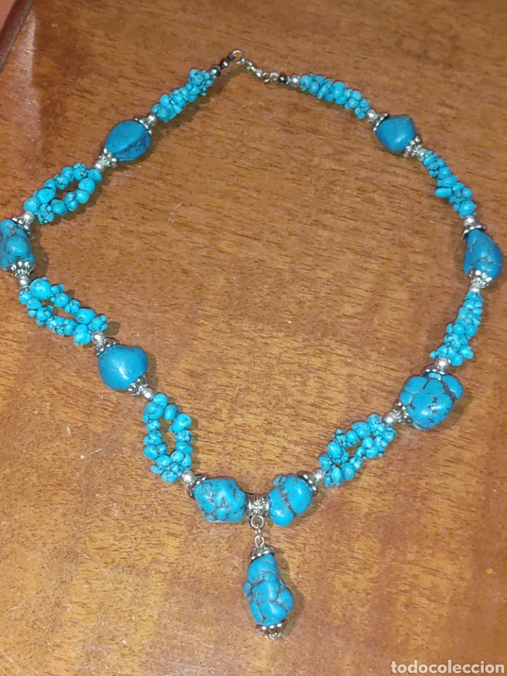 Joyeria: Collar de turquesa reconstituida. - Foto 2