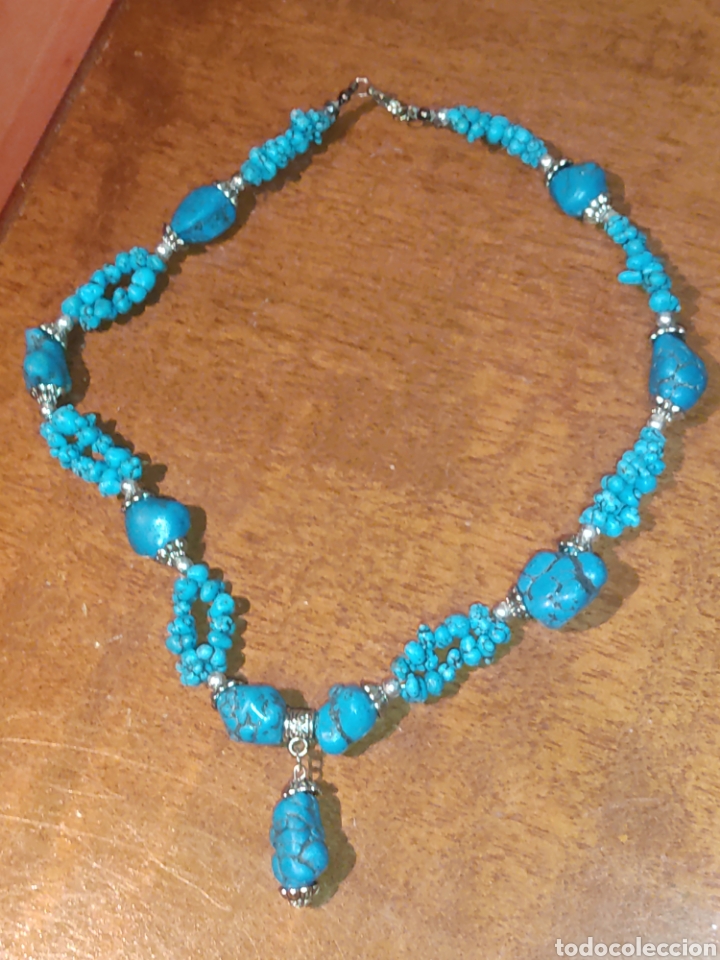 Joyeria: Collar de turquesa reconstituida. - Foto 3