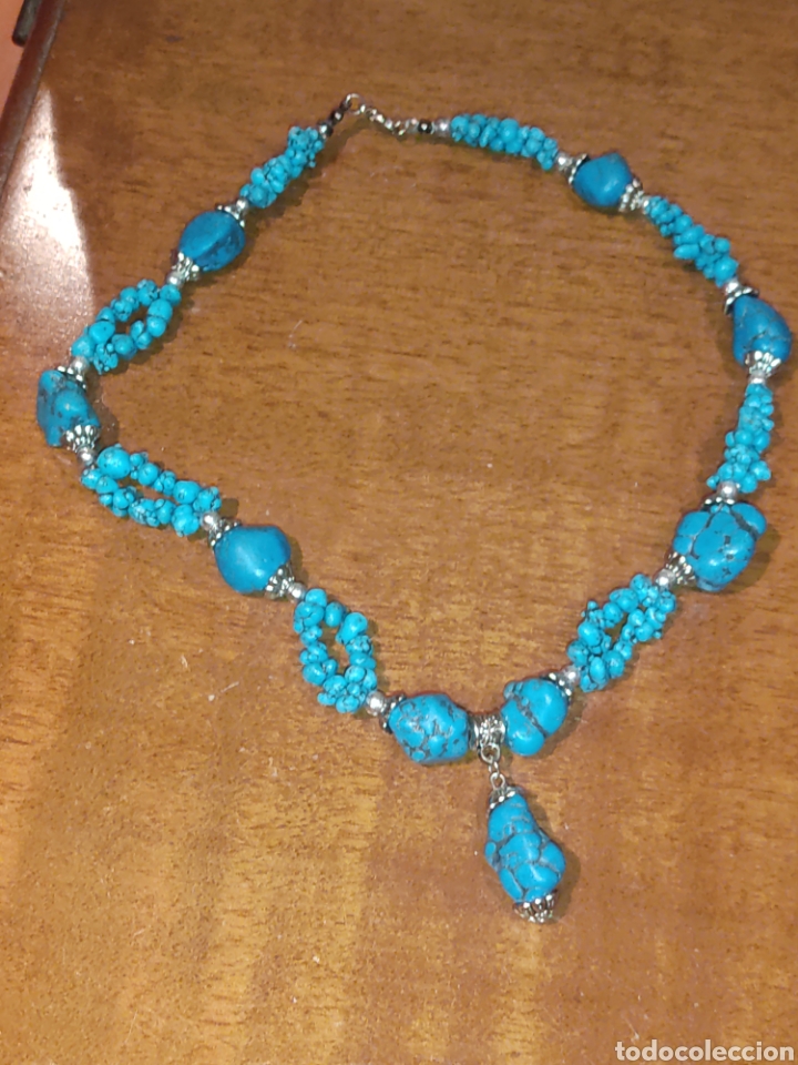 Joyeria: Collar de turquesa reconstituida. - Foto 4