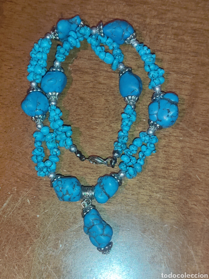 Joyeria: Collar de turquesa reconstituida. - Foto 5