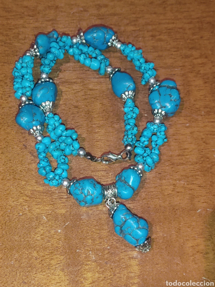 Joyeria: Collar de turquesa reconstituida. - Foto 6