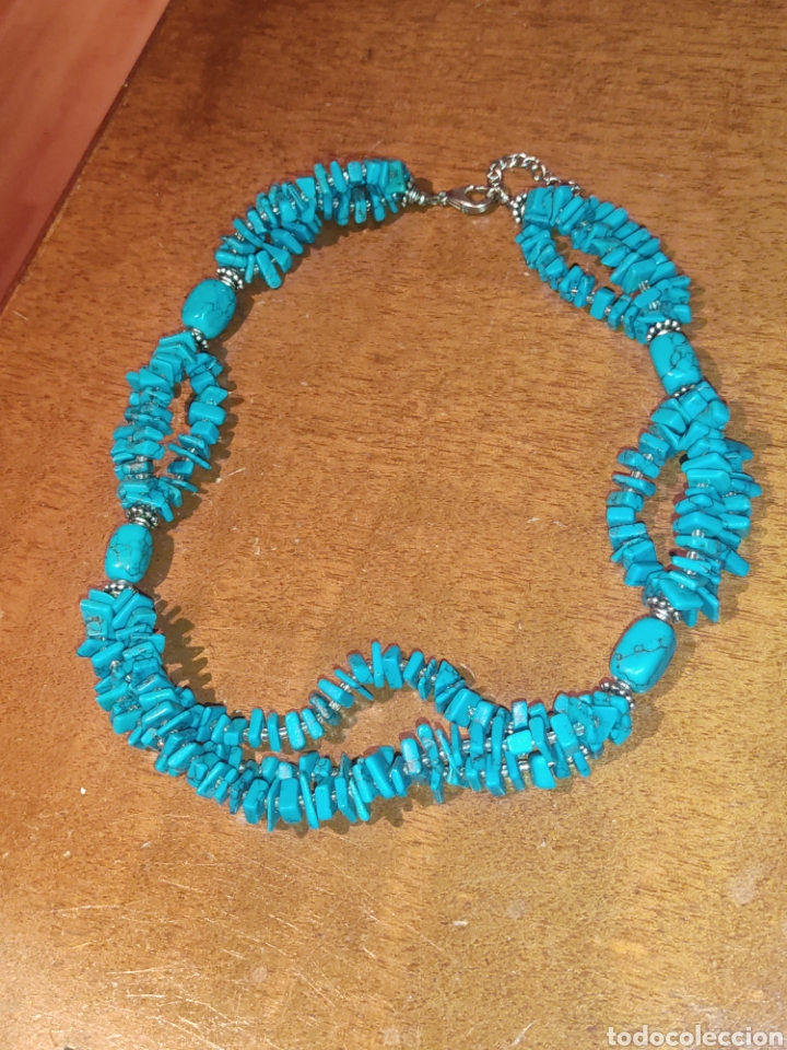 Joyeria: Collar de turquesa reconstituida. - Foto 2