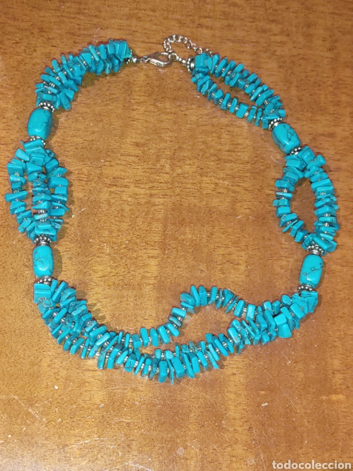 Joyeria: Collar de turquesa reconstituida. - Foto 3