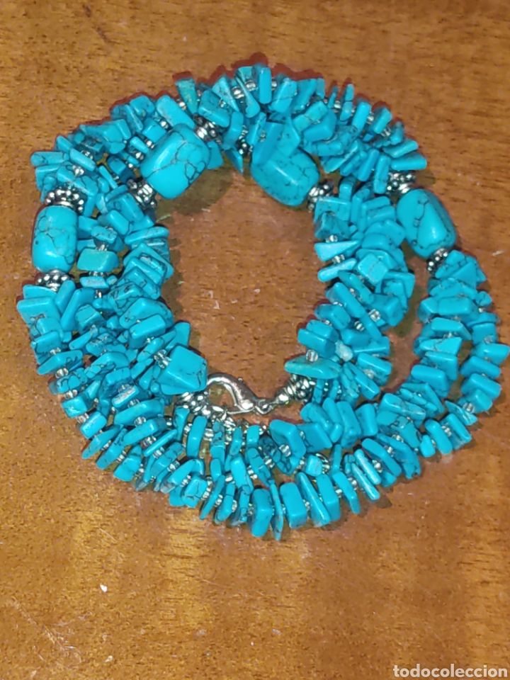 Joyeria: Collar de turquesa reconstituida. - Foto 5