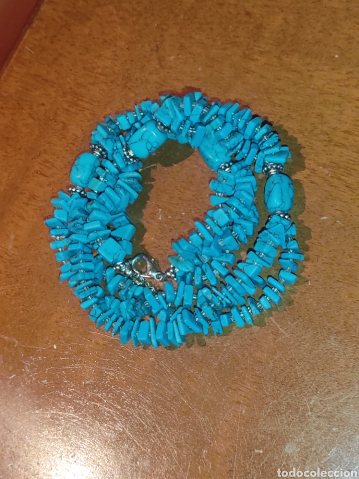 Joyeria: Collar de turquesa reconstituida. - Foto 6