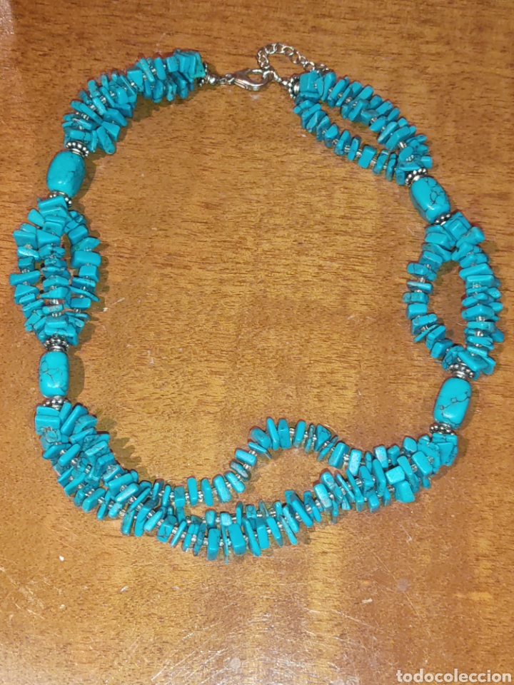 Joyeria: Collar de turquesa reconstituida. - Foto 1