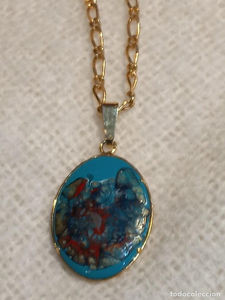 Joyeria: COLGANTE (ESMALTE-TURQUESA-OVALADO) cadena - Foto 1