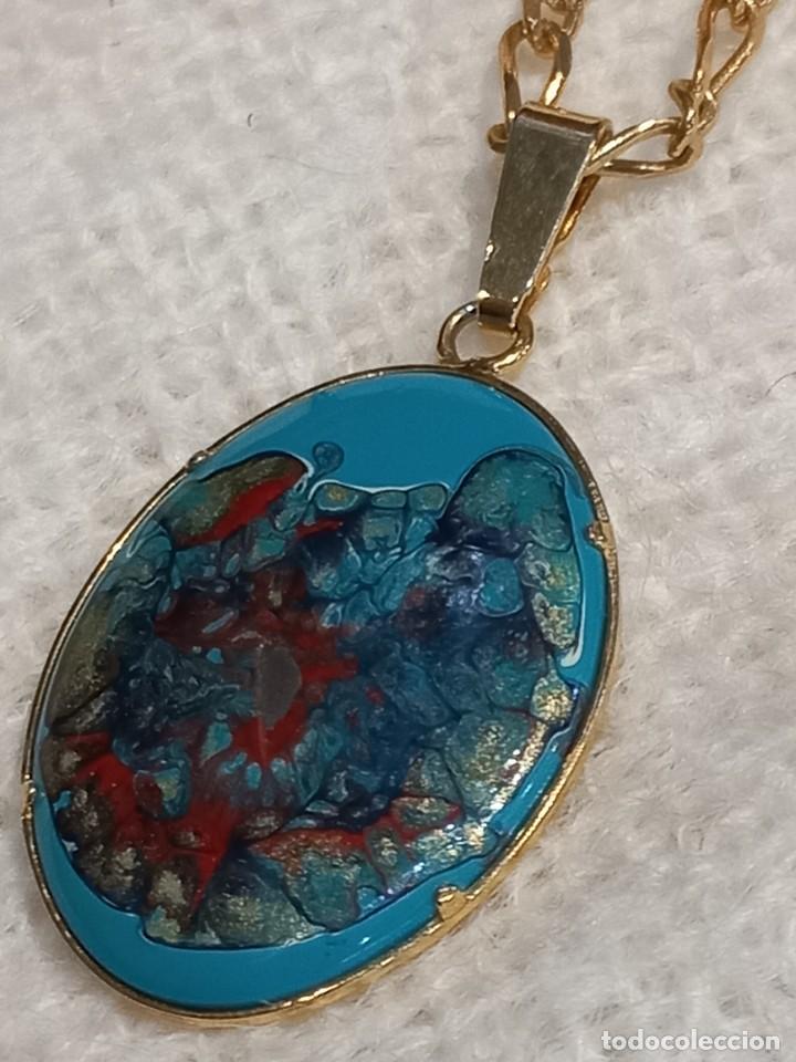 Joyeria: COLGANTE (ESMALTE-TURQUESA-OVALADO) cadena - Foto 2