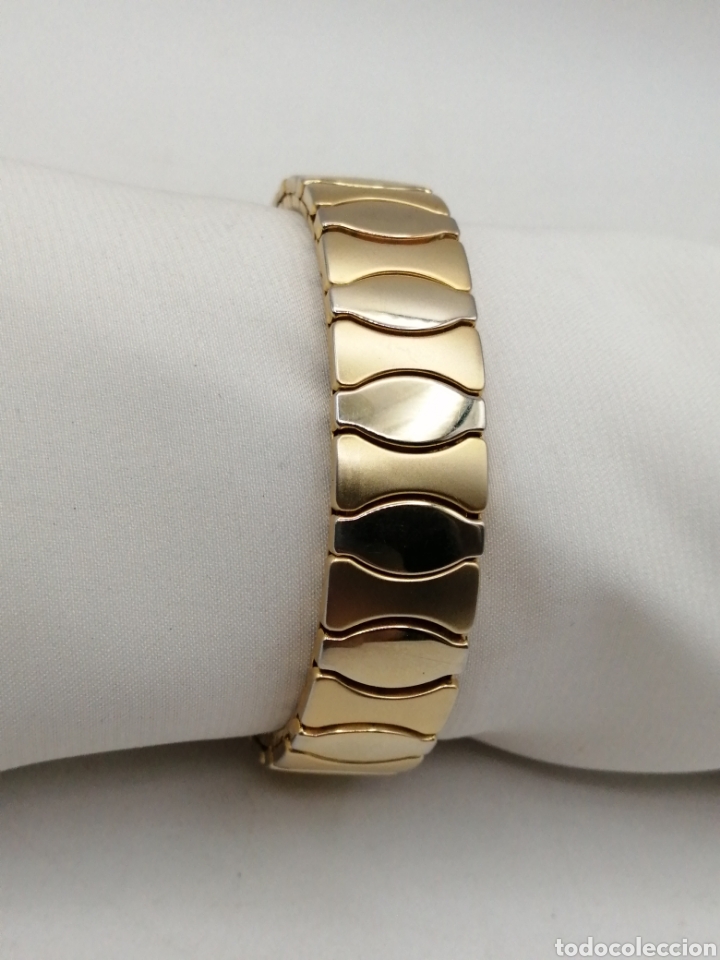 Joyeria: Pulsera brazalete extensible. Acero dorado - Foto 3