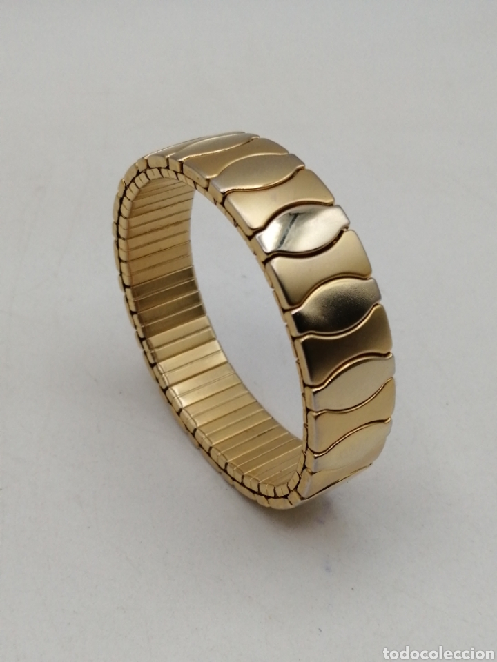 Joyeria: Pulsera brazalete extensible. Acero dorado - Foto 1
